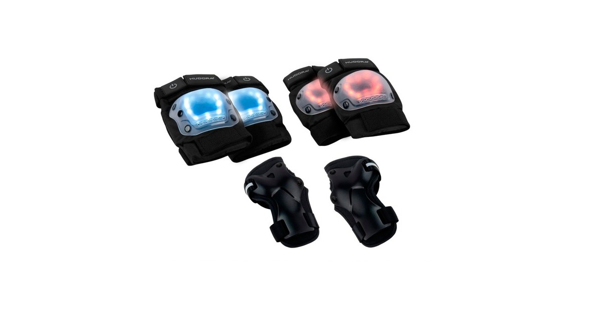 HUDORA LED Protektoren(schwarz, Gr. L)