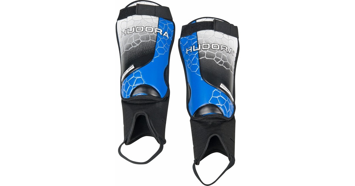 HUDORA Schienbeinschützer mit Knöchelschutz, Protektoren(schwarz/blau, Größe L)