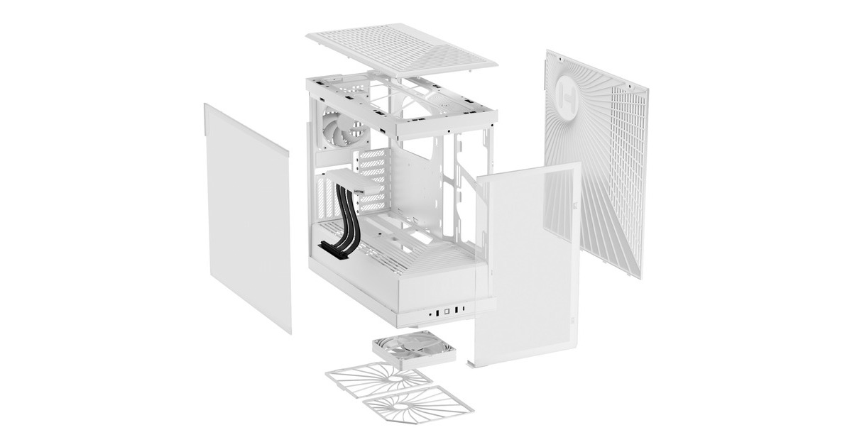 HYTE Y40 Snow White, Tower-Gehäuse(weiß, Tempered Glass)