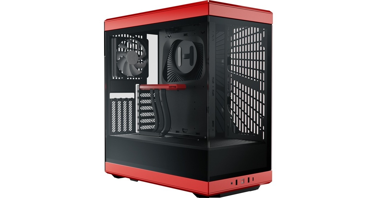 HYTE Y40, Tower-Gehäuse(rot/schwarz, Tempered Glass)