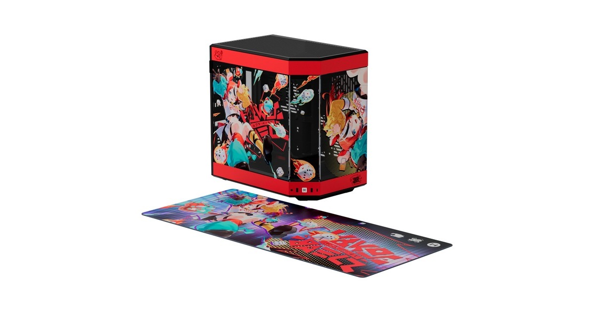 HYTE Y60 HAKOS BAELZ CASE BUNDLE, Tower-Gehäuse(rot/schwarz, Limited Edition, inkl. Mauspad: 800 mm x 380 mm)
