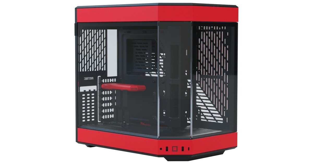 HYTE Y60, Tower-Gehäuse(rot/schwarz, Tempered Glass)