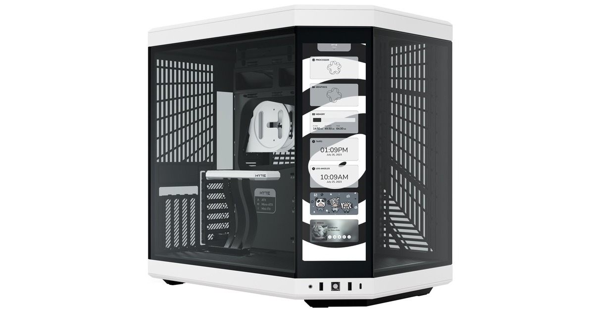 HYTE Y70 Touch White, Tower-Gehäuse(schwarz/weiß, Tempered Glass)