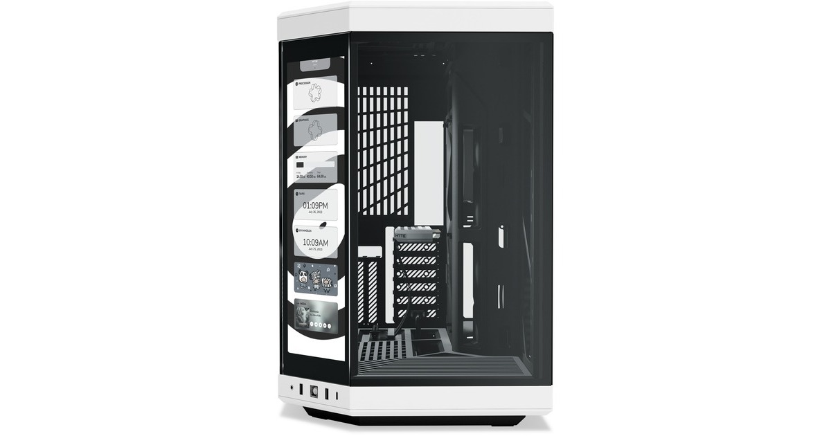 HYTE Y70 Touch White, Tower-Gehäuse(schwarz/weiß, Tempered Glass)