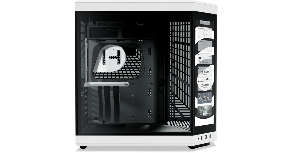 HYTE Y70 Touch White, Tower-Gehäuse(schwarz/weiß, Tempered Glass)