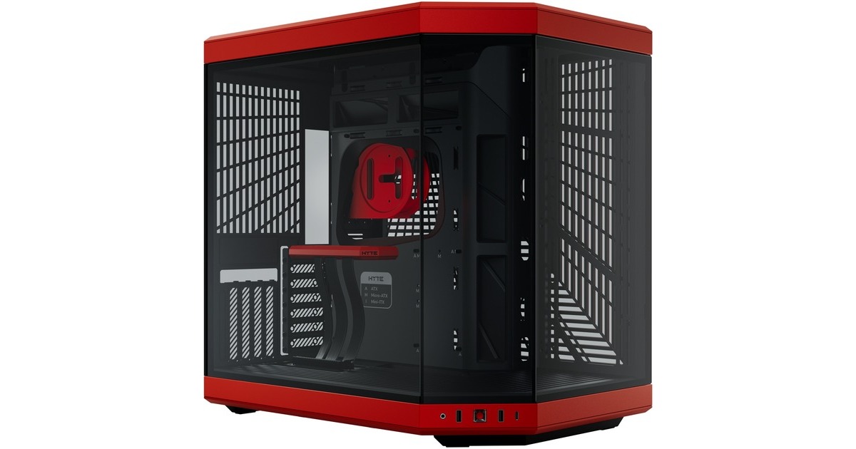 HYTE Y70 , Tower-Gehäuse(rot, Tempered Glass)