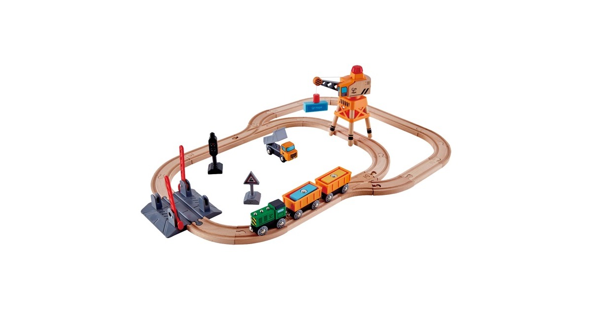 Hape Bahnübergang & Kran-Set