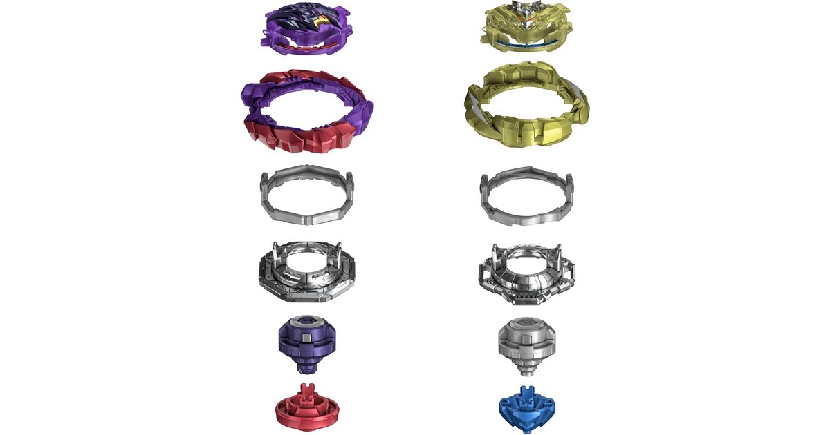 Hasbro Beyblade Burst QuadDrive Cyclone Belfyre F7 und Berserk Balderov B7, Geschicklichkeitsspiel