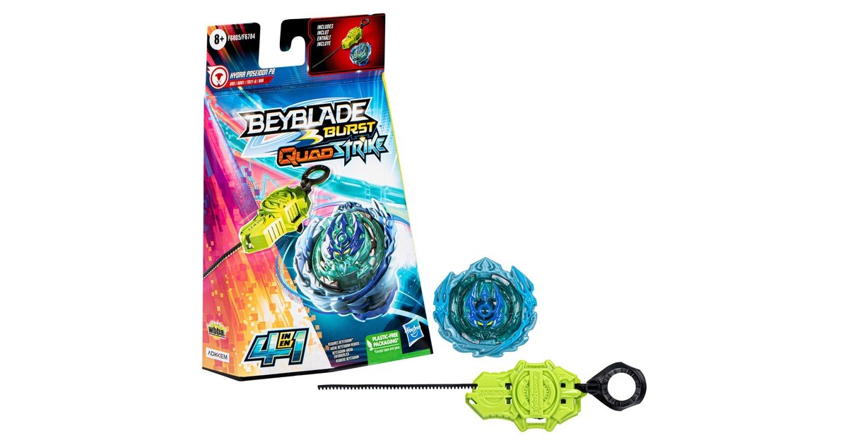 Hasbro Beyblade Burst QuadStrike Hydra Poseidon P8 Starter Pack, Geschicklichkeitsspiel Hasbro Beyblade Burst QuadStrike Hydra Poseidon P8 Starter Pack, Geschicklichkeitsspiel