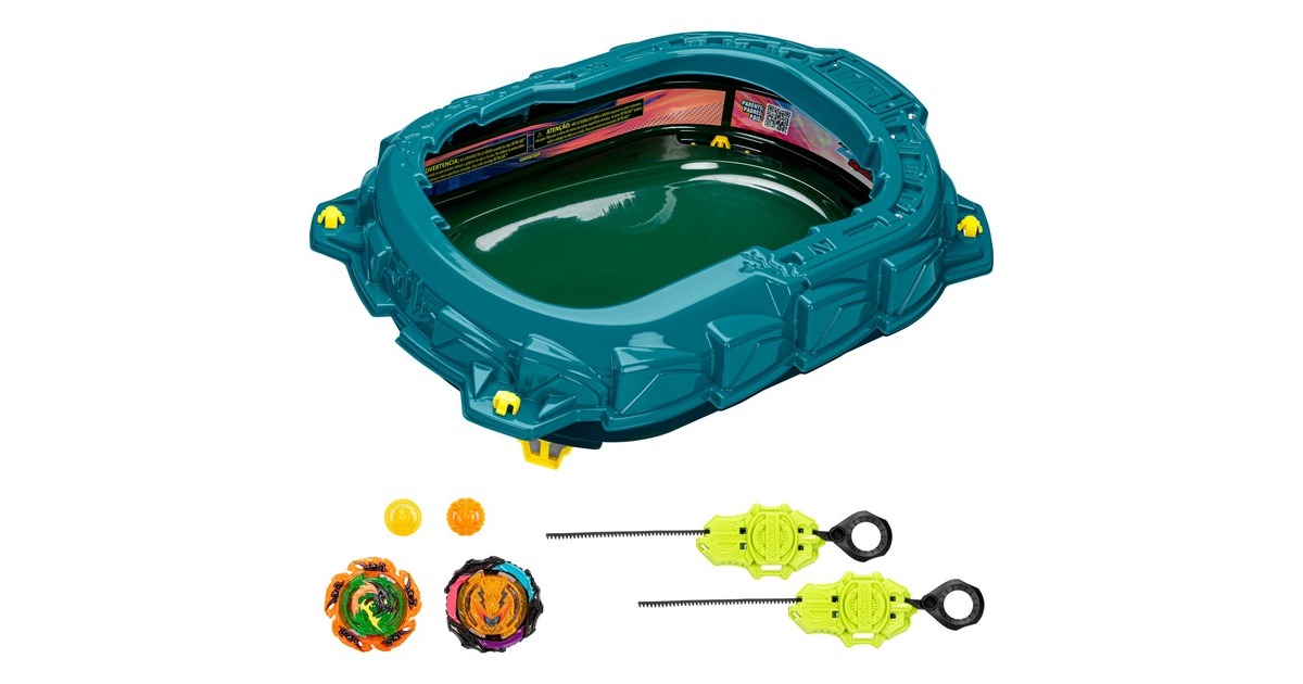 Hasbro Beyblade Burst QuadStrike Light Ignite Battle Set, Geschicklichkeitsspiel Hasbro Beyblade Burst QuadStrike Light Ignite Battle Set, Geschicklichkeitsspiel