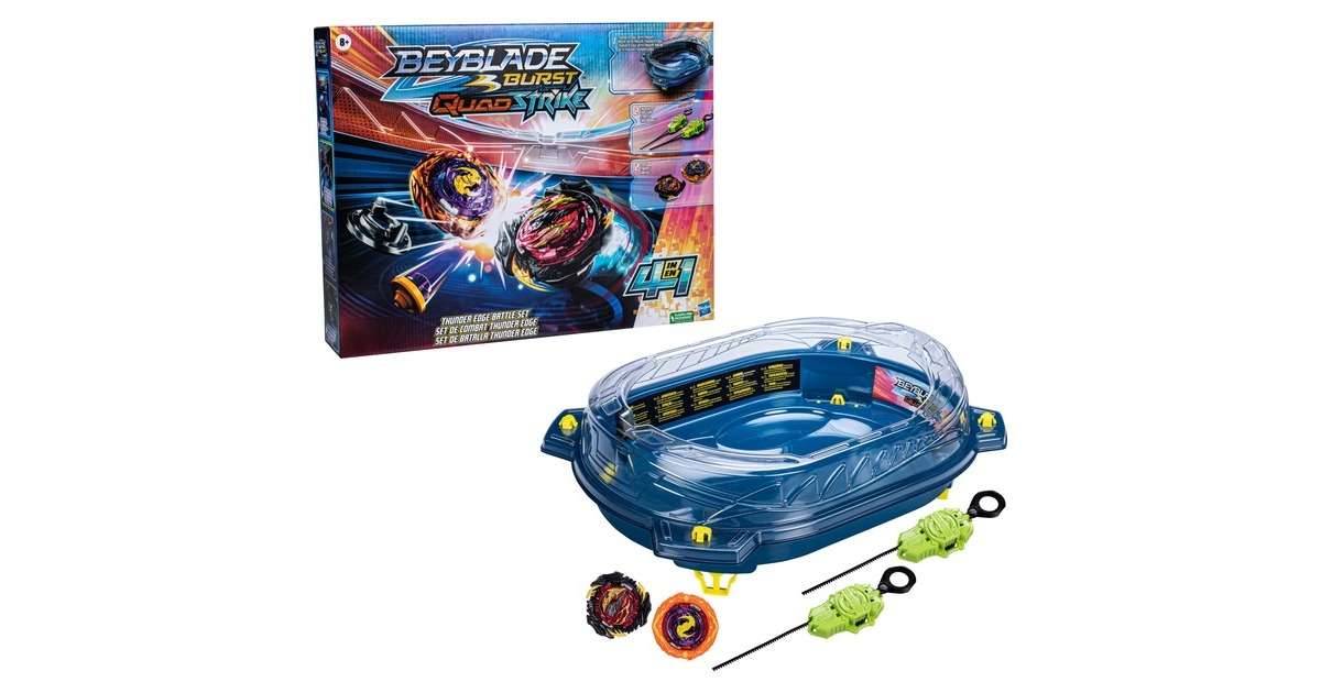 Hasbro Beyblade Burst QuadStrike Thunder Edge Battle Set, Geschicklichkeitsspiel Hasbro Beyblade Burst QuadStrike Thunder Edge Battle Set, Geschicklichkeitsspiel
