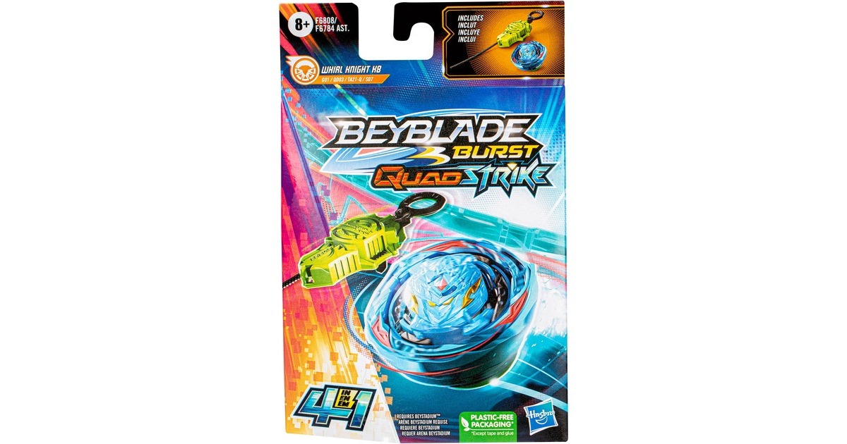 Hasbro Beyblade Burst QuadStrike Whirl Knight K8 Starter Pack, Geschicklichkeitsspiel