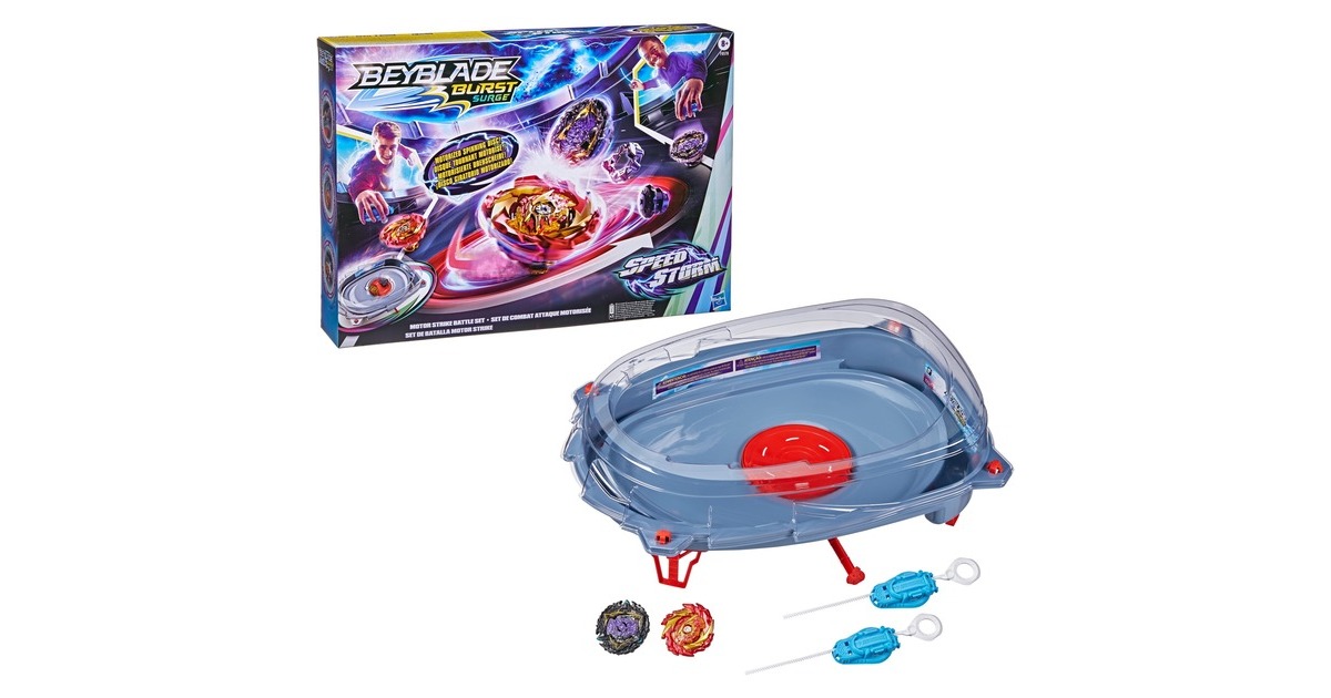 Hasbro Beyblade Burst Surge Speedstorm Motor Strike Battle Set, Geschicklichkeitsspiel