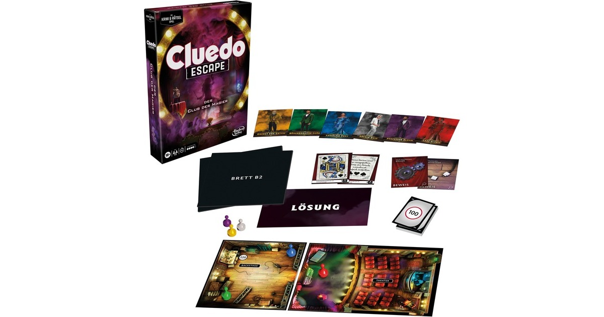 Hasbro Cluedo Escape Der Club der Magier, Gesellschaftsspiel