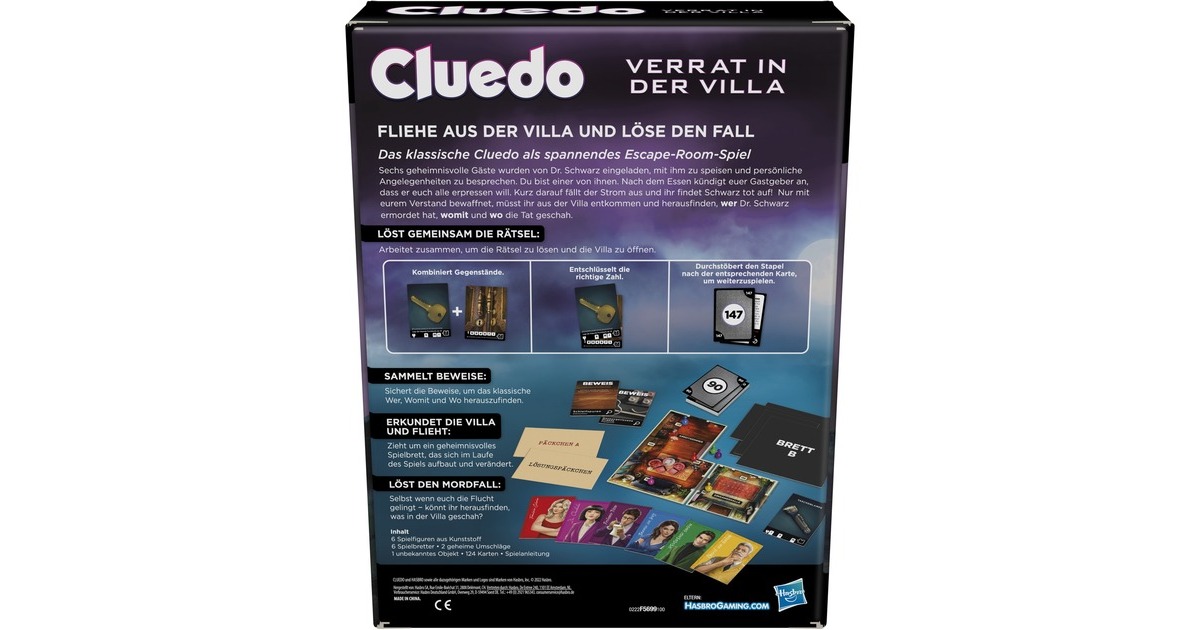Hasbro Cluedo Verrat in der Villa, Brettspiel