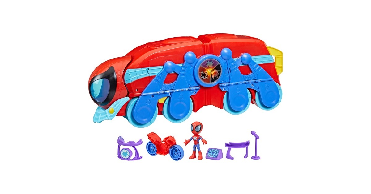 Hasbro Marvel Spidey and His Amazing Friends 2-in-1 Spider Raupe, Spielfahrzeug