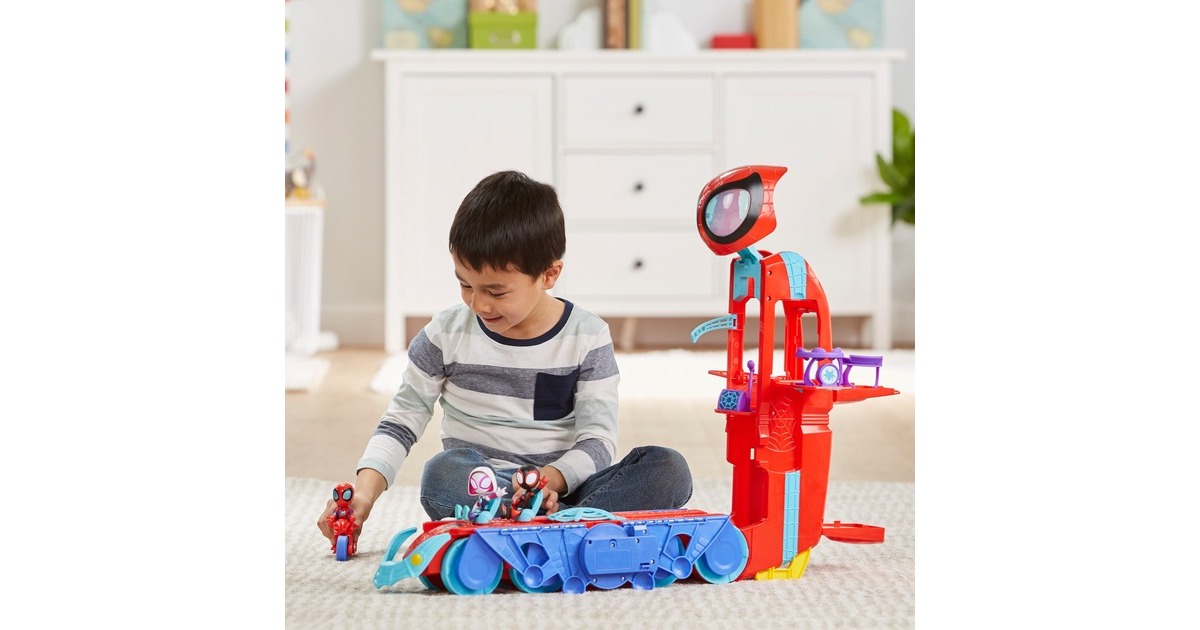 Hasbro Marvel Spidey and His Amazing Friends 2-in-1 Spider Raupe, Spielfahrzeug