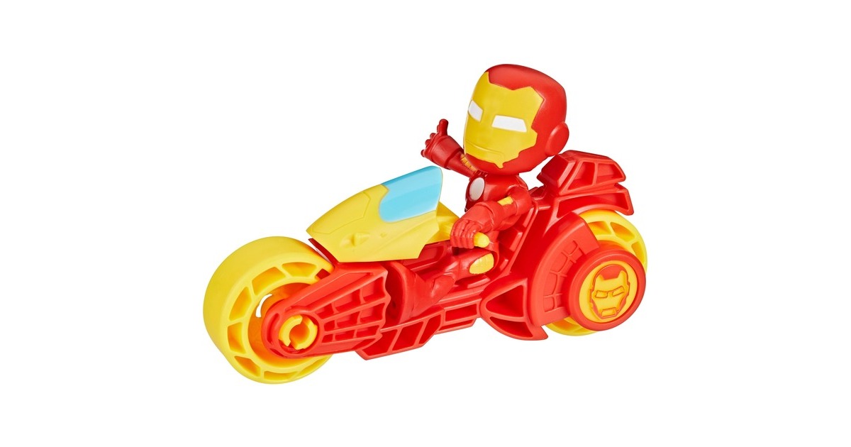 Hasbro Marvel Spidey and His Amazing Friends - Iron Man Action-Figur & Motorrad, Spielfigur