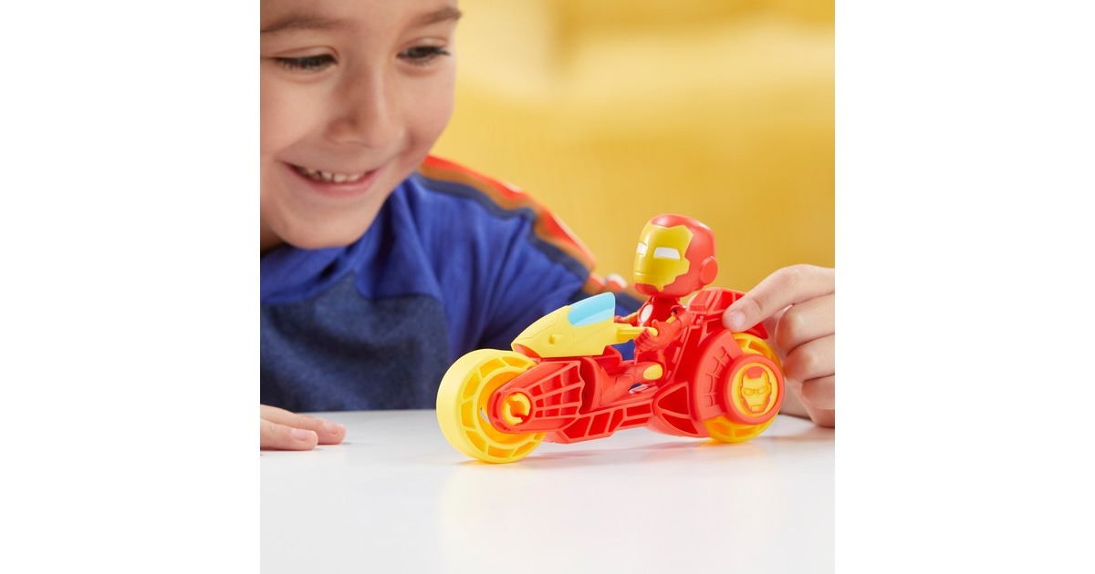 Hasbro Marvel Spidey and His Amazing Friends - Iron Man Action-Figur & Motorrad, Spielfigur