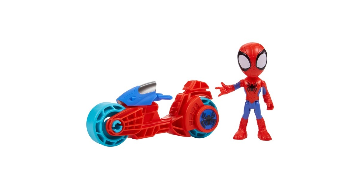 Hasbro Marvel Spidey and His Amazing Friends - Spidey mit Motorrad, Spielfigur