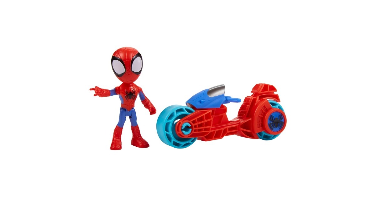 Hasbro Marvel Spidey and His Amazing Friends - Spidey mit Motorrad, Spielfigur
