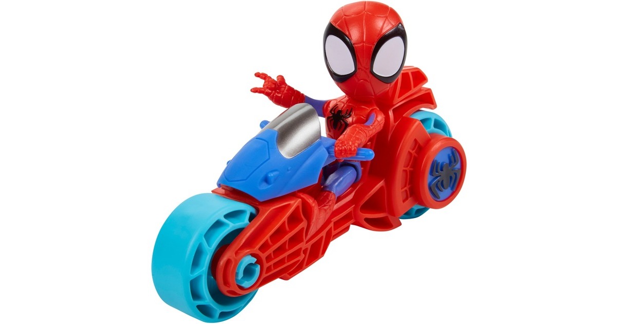 Hasbro Marvel Spidey and His Amazing Friends - Spidey mit Motorrad, Spielfigur