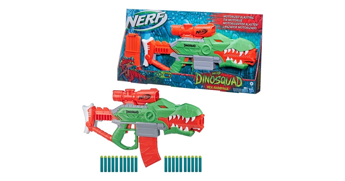 Hasbro Nerf DinoSquad Rex-Rampage, Nerf Gun(grün/orange)