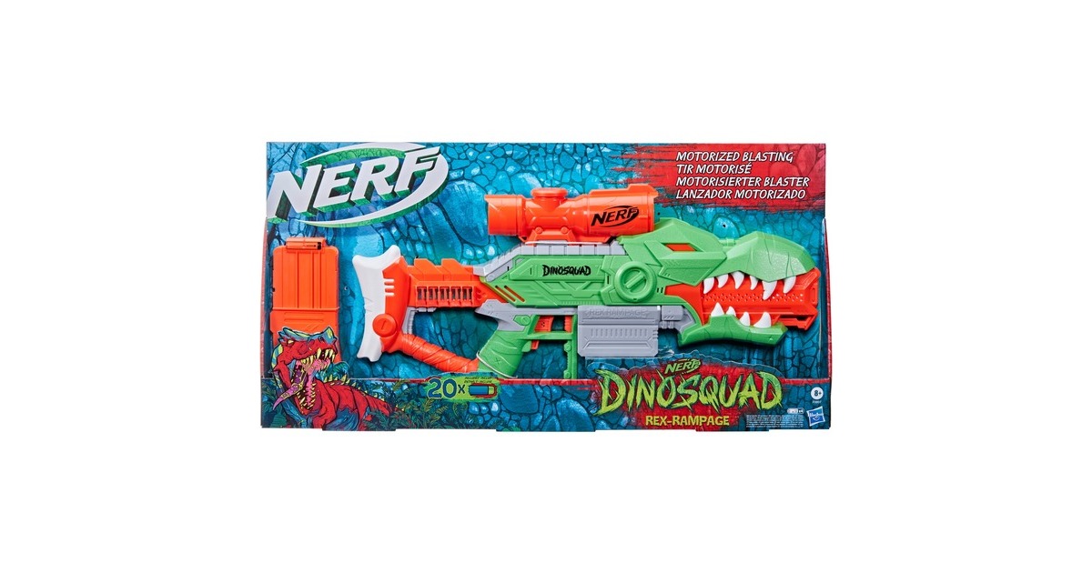 Hasbro Nerf DinoSquad Rex-Rampage, Nerf Gun(grün/orange)