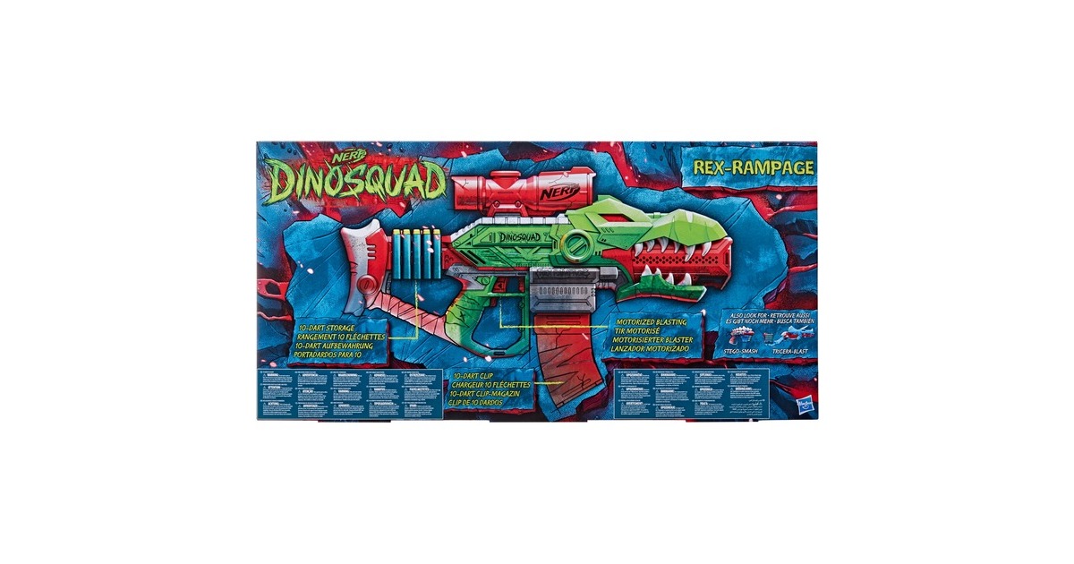 Hasbro Nerf DinoSquad Rex-Rampage, Nerf Gun(grün/orange)