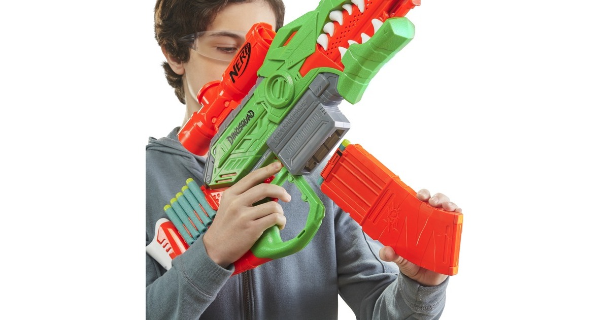 Hasbro Nerf DinoSquad Rex-Rampage, Nerf Gun(grün/orange)
