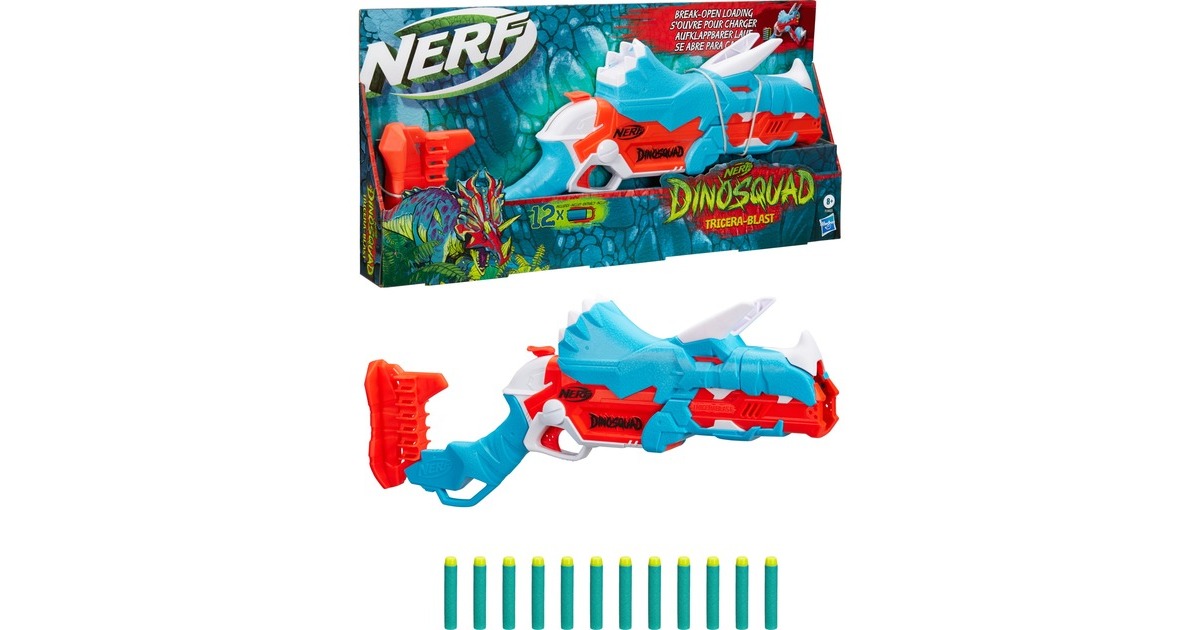 Hasbro Nerf DinoSquad Tricera-Blast, Nerf Gun(hellblau/orange)