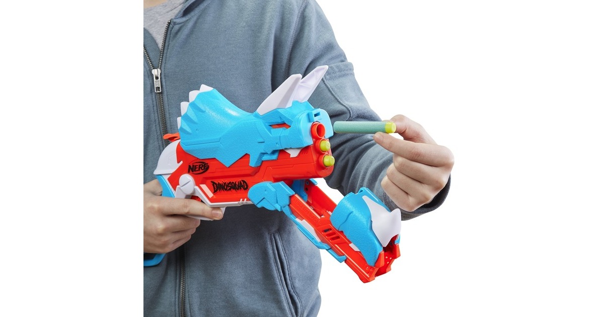 Hasbro Nerf DinoSquad Tricera-Blast, Nerf Gun(hellblau/orange)