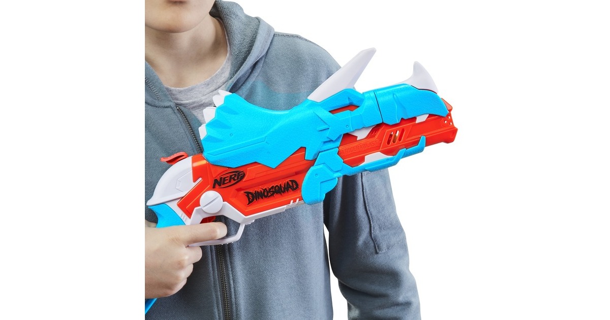 Hasbro Nerf DinoSquad Tricera-Blast, Nerf Gun(hellblau/orange)