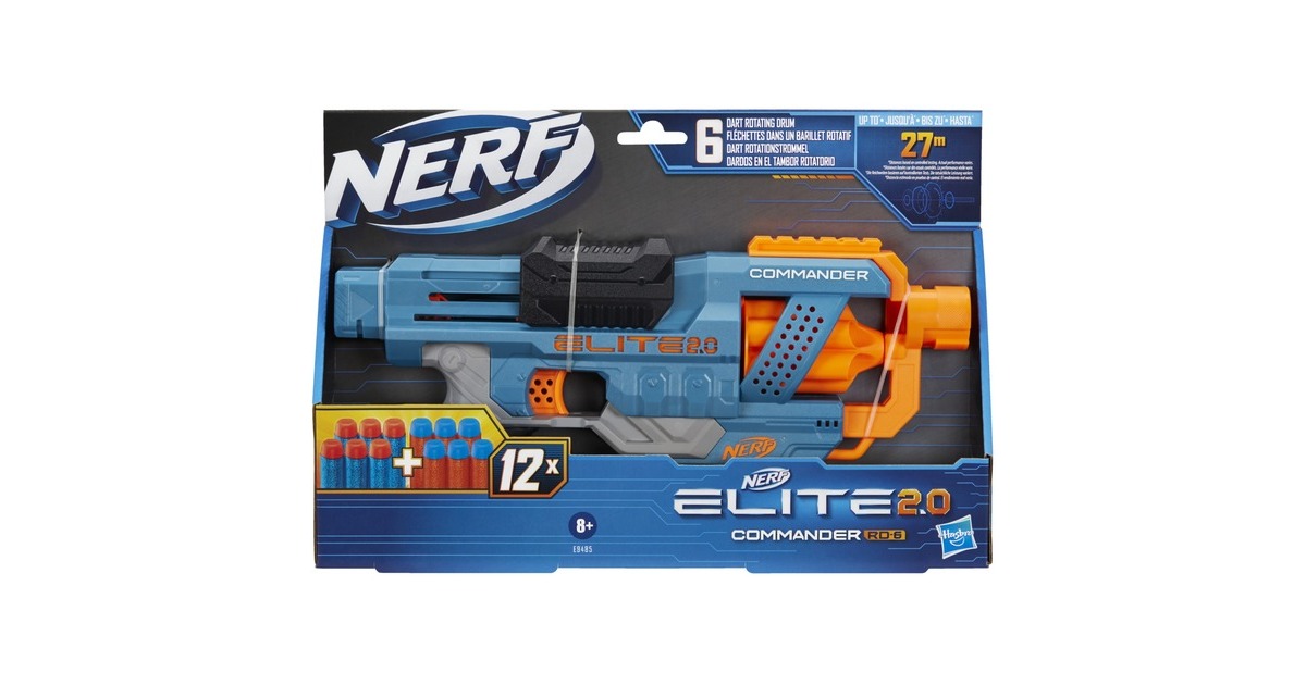 Hasbro Nerf Elite 2.0 Commander RD-6, Nerf Gun(blaugrau/orange)
