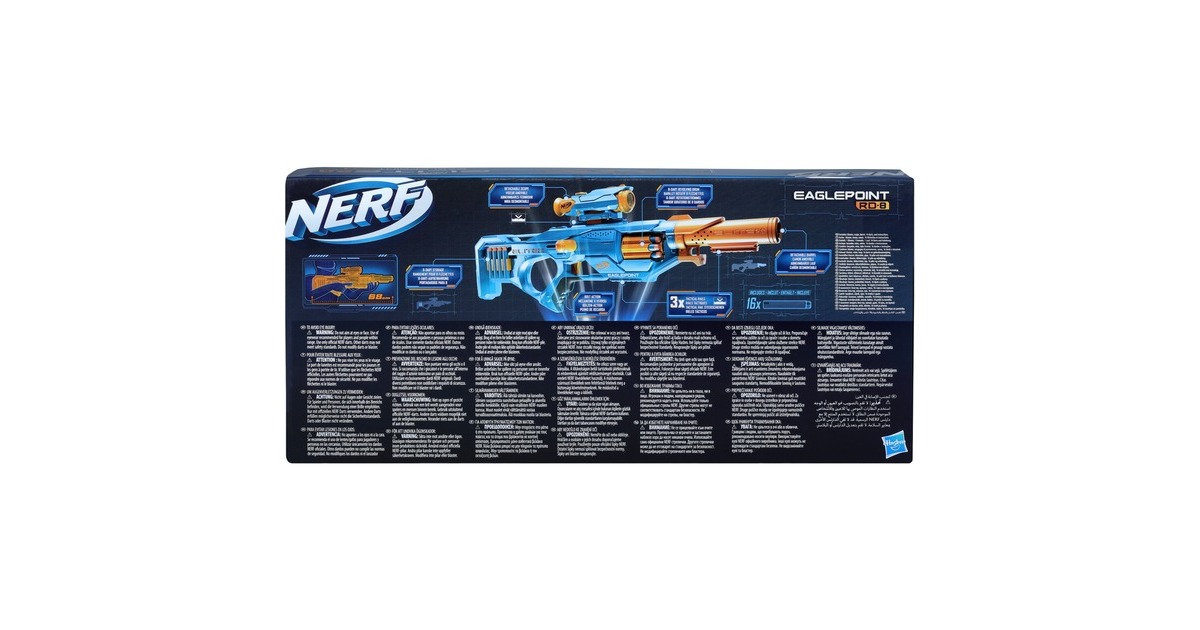 Hasbro Nerf Elite 2.0 Eaglepoint RD-8, Nerf Gun(blaugrau/orange)