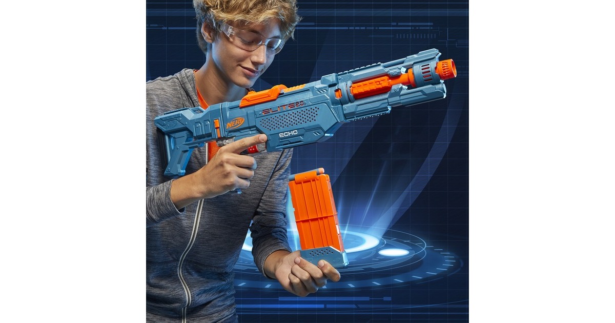 Hasbro Nerf Elite 2.0 Echo CS-10, Nerf Gun(blaugrau/orange)