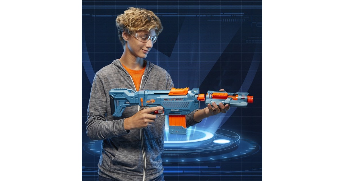 Hasbro Nerf Elite 2.0 Echo CS-10, Nerf Gun(blaugrau/orange)