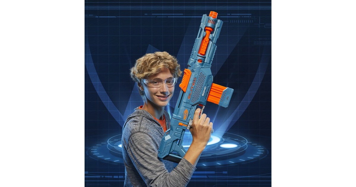 Hasbro Nerf Elite 2.0 Echo CS-10, Nerf Gun(blaugrau/orange)