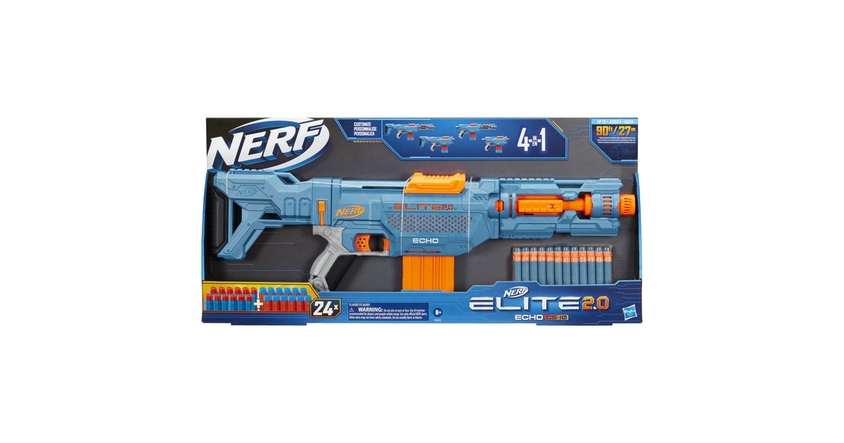 Hasbro Nerf Elite 2.0 Echo CS-10, Nerf Gun(blaugrau/orange)