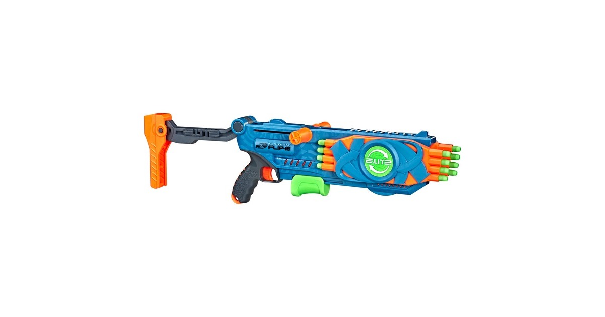 Hasbro Nerf Elite 2.0 Flipshots Flip-16, Nerf Gun(blaugrau/orange)