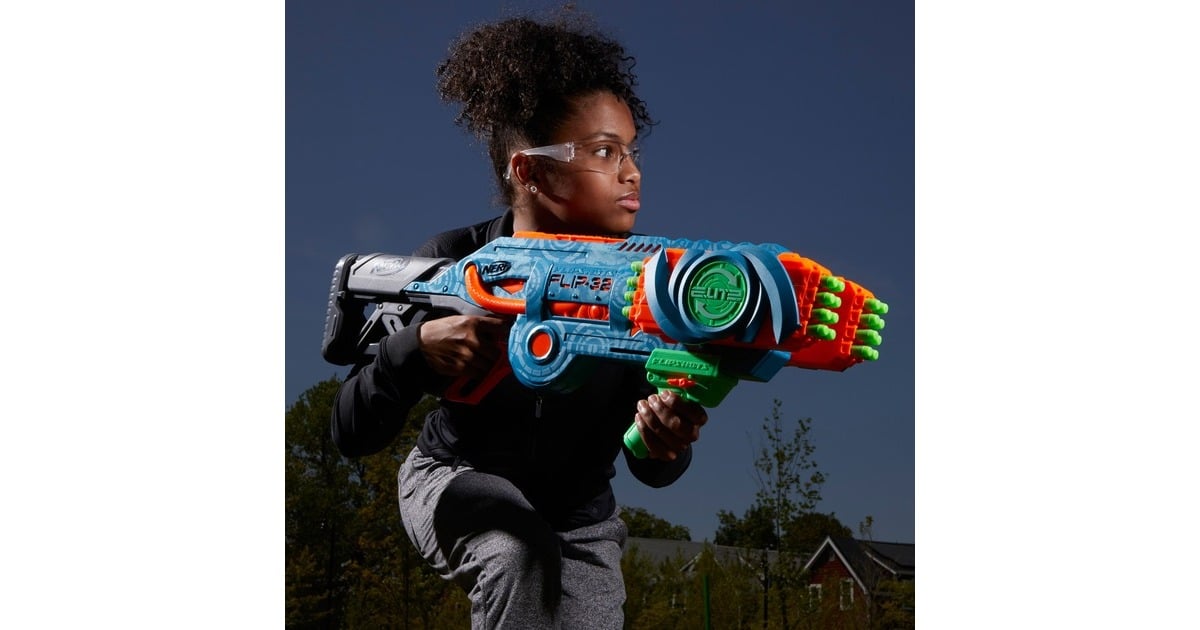 Hasbro Nerf Elite 2.0 Flipshots Flip-32, Nerf Gun(blaugrau/orange)