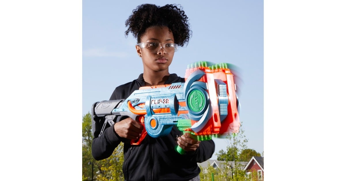 Hasbro Nerf Elite 2.0 Flipshots Flip-32, Nerf Gun(blaugrau/orange)