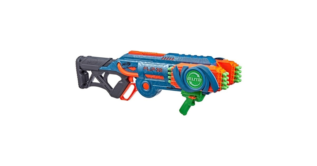 Hasbro Nerf Elite 2.0 Flipshots Flip-32, Nerf Gun(blaugrau/orange)