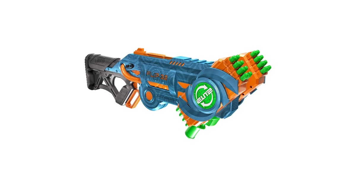 Hasbro Nerf Elite 2.0 Flipshots Flip-32, Nerf Gun(blaugrau/orange, Outlet)