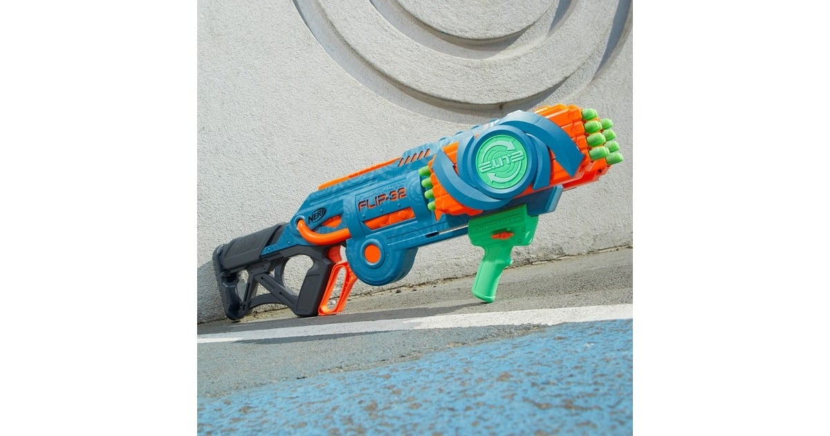 Hasbro Nerf Elite 2.0 Flipshots Flip-32, Nerf Gun(blaugrau/orange)