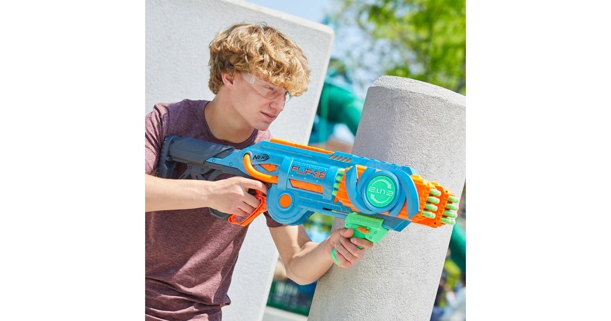 Hasbro Nerf Elite 2.0 Flipshots Flip-32, Nerf Gun(blaugrau/orange)