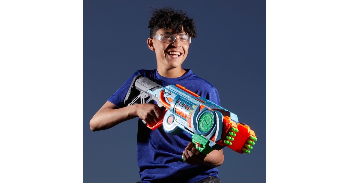 Hasbro Nerf Elite 2.0 Flipshots Flip-32, Nerf Gun(blaugrau/orange, Outlet)
