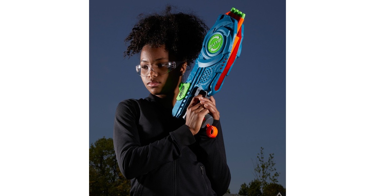 Hasbro Nerf Elite 2.0 Flipshots Flip-8, Nerf Gun(blaugrau/orange)