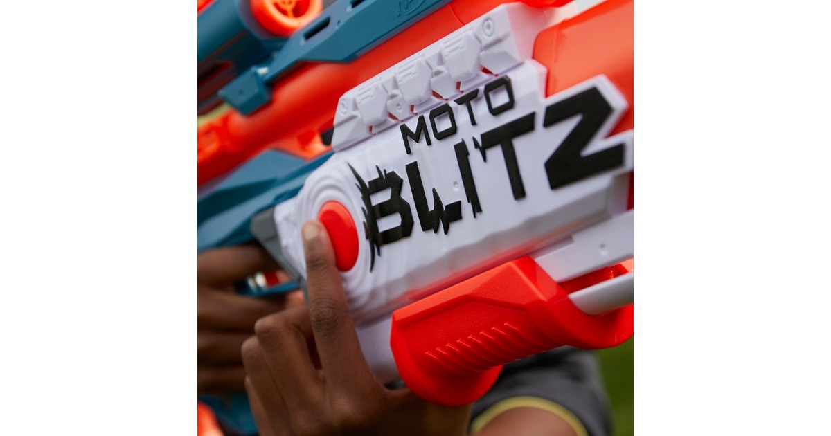 Hasbro Nerf Elite 2.0 Motoblitz CS-10, Nerf Gun(blaugrau/orange)
