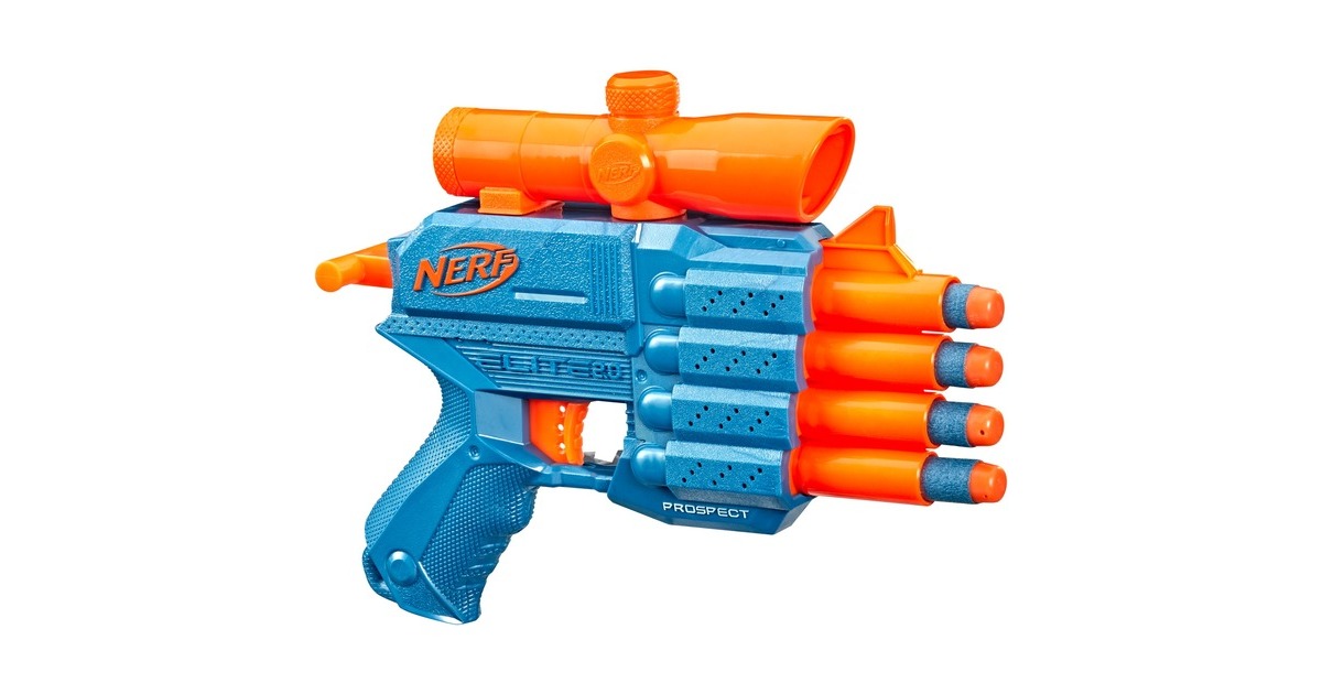 Hasbro Nerf Elite 2.0 Prospect QS-4, Nerf Gun(blaugrau/orange)